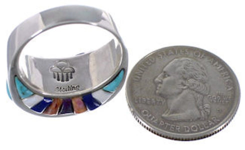 Southwest Jewelry Multicolor Sterling Silver Ring Size 9-1/2 AX37450